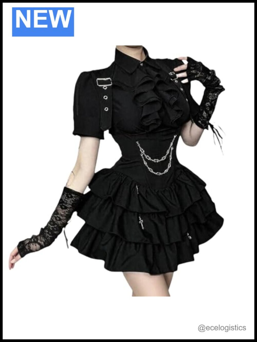 Tiered A-Line Skirt with Adjustable Cross Braces, Fits Ages Teen to Adult